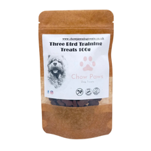 Load image into Gallery viewer, Brown package of Three Brrd Training Treats with a dog illustration and text on a white background