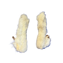 Load image into Gallery viewer, Two white White fur rabbit foot on a white background