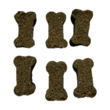 Load image into Gallery viewer, 6 beef Liver Training Treats Bones dog treats on a white background