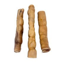 Load image into Gallery viewer, Three natural tan buffalo skin rolls dog chews