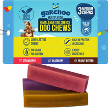 Load image into Gallery viewer, Yakchoo Himalayan Yak Cheese Dog Chews packaging with two chew bars on a white background