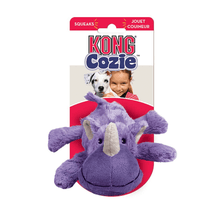 Load image into Gallery viewer, kong-purple-rosie-rhino-dog-toy-packaging