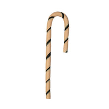 Load image into Gallery viewer, Wooden cane with black stripes on a white background