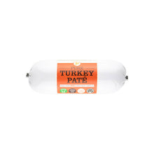 Load image into Gallery viewer, A roll of JR Pure Turkey Pate packaging with product information and branding visible.