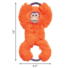 Load image into Gallery viewer, orange-kong-tuggz-monkey-dog-toy-dimensions
