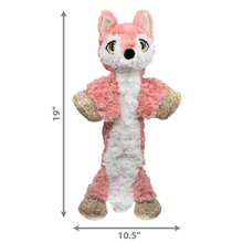 Load image into Gallery viewer, pink-kong-flopzie-fox-dog-toy-dimensions