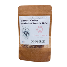 Load image into Gallery viewer, Package of Chow Paws Rabbit Cubes Training Treats on a white background
