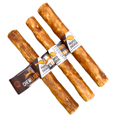 A pack of Chewllagen Chicken Roll dog treats, displaying multiple rolls coated in chicken flavor.