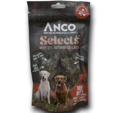 Anco Selects dog treat package with images of dogs on a white background