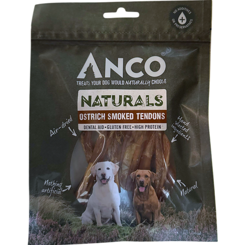Anco Naturals Ostrich Smoked Tendons 75g