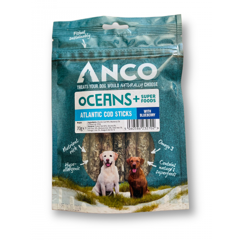 Anco Oceans Plus Atlantic Cod Stick with Blueberry 70g