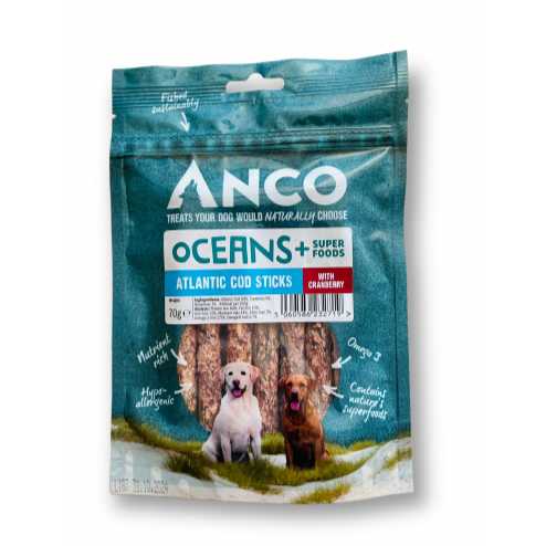 Anco Oceans Plus Atlantic Cod Stick with Cranberry 70g