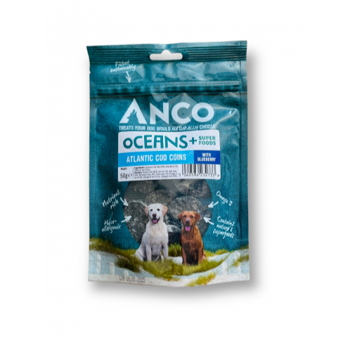 Anco Oceans Plus Atlantic Cod Coins with Blueberry 50g