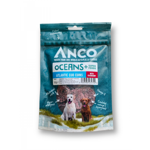 Anco Oceans Plus Atlantic Cod Coins with Cranberry 50g