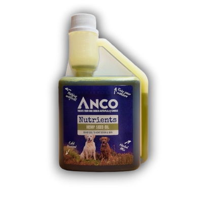 Anco Nutrients Hemp Seed Oil bottle on a white background