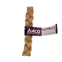 Load image into Gallery viewer, Peanut butter braid treat with Anco Naturals label on a white background
