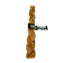 Load image into Gallery viewer, Braided dog toy with a tag on a white background
