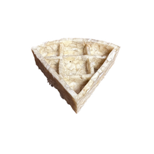 Load image into Gallery viewer, Triangular Anco Naturals Buffalo Collagen Waffle Pizza with cut sections on a white background
