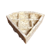 Load image into Gallery viewer, A triangular stone or concrete planter with a waffle-like grid pattern, shown on a plain white background.
