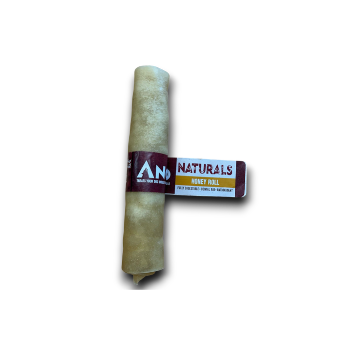 Dog chew treat Anco Naturals Bully Honey Roll  with 'AN Naturals' packaging on a white background