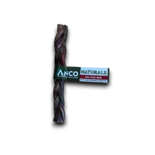 Load image into Gallery viewer, Dog chew Anco Naturals Bully Pizzle Braid treat with Anco Naturals packaging on a white background
