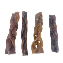 Load image into Gallery viewer, Four twisted dog treats on a white background
