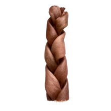 Load image into Gallery viewer, Braided brown bread roll on a light blue background
