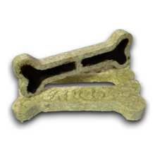 Load image into Gallery viewer, A bone-shaped  Anco Naturals Crunchy Collagen Bone with Liver chew made of textured, light beige collagen shown on a plain white background with a drop shadow.
