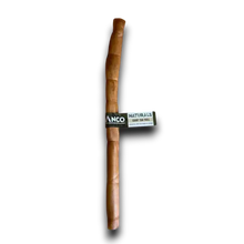 Load image into Gallery viewer, Wooden dog toy with a brand label on a white background
