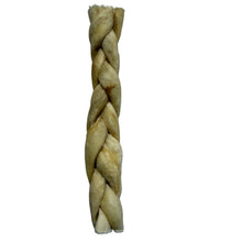 Load image into Gallery viewer, Braided dog chew treatAnco Naturals Lamb Braids Medium  on a white background
