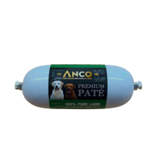Load image into Gallery viewer, Anco Premium Pâté 100% Pure Lamb dog food in a white cylindrical pressure canister with a green and black label, shown against a plain white background.
