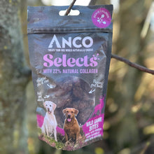 Load image into Gallery viewer, Anco Selects dog treat package with natural collagen on a blurred natural background
