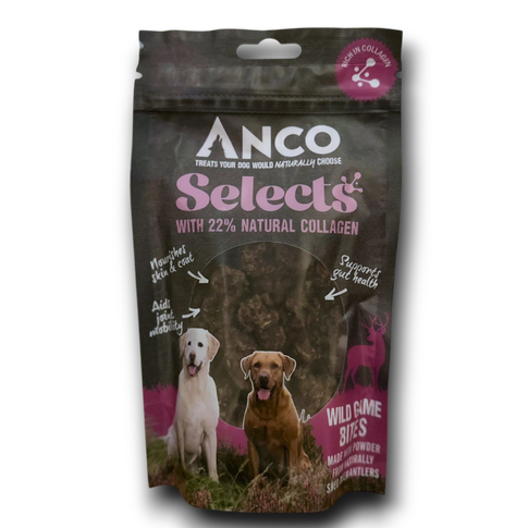 Anco Selects dog treats packaging on a white background