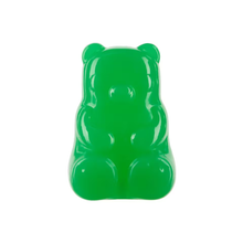 Load image into Gallery viewer, A bright green, bear-shaped gummy candy or decorative figure with a glossy finish, centered on a plain white background.
