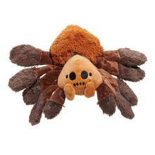 Load image into Gallery viewer, Plush spider toy with brown and orange colors on a white background
