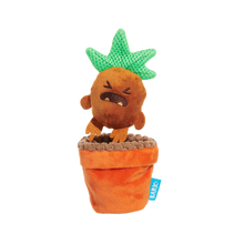 Load image into Gallery viewer, Plush toy resembling a character growing out of a pot with a green top on a white background
