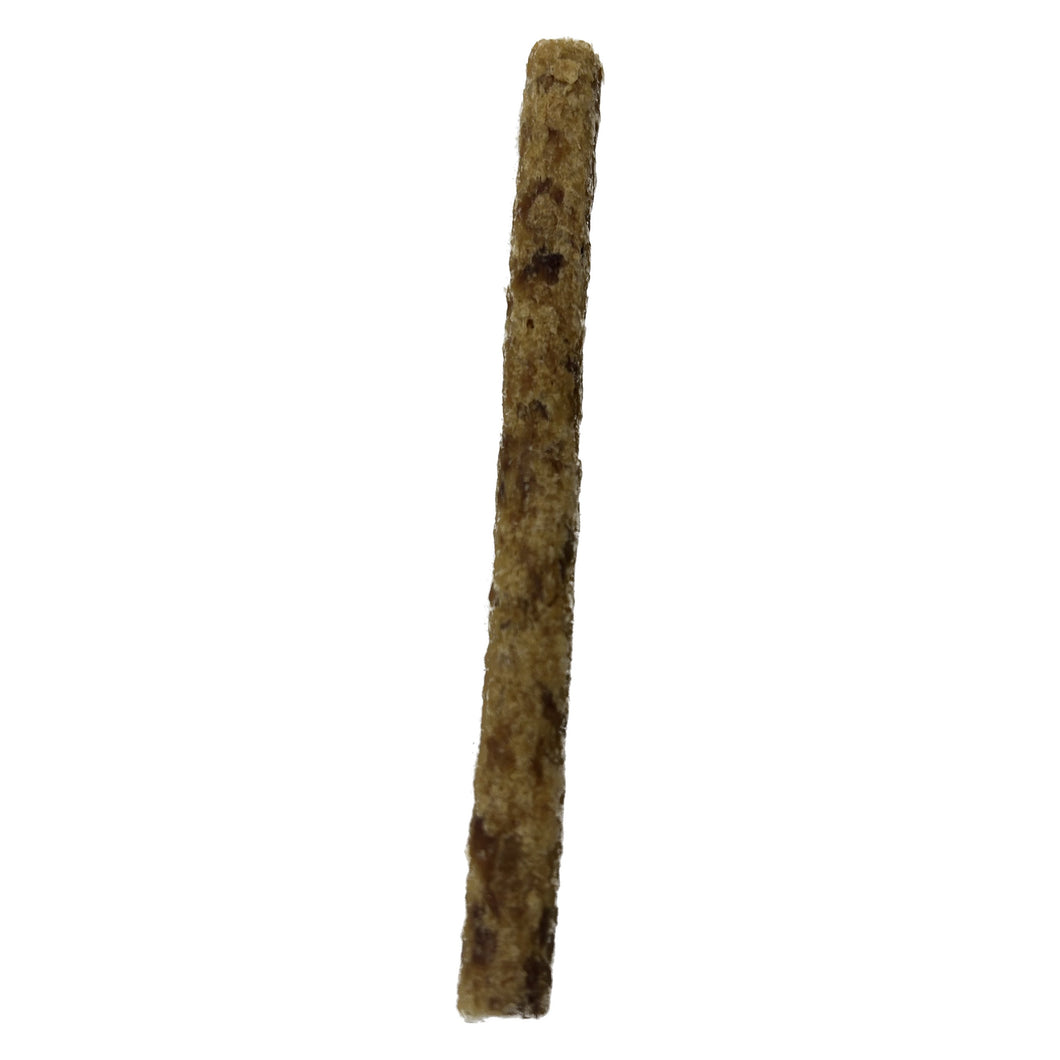 Long, thin, textured Beef Jerky Stick on a white background