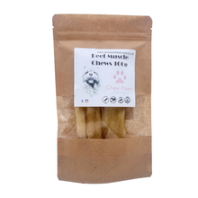 Load image into Gallery viewer, Package of beef muscle chews for dogs with a visible label on a white background
