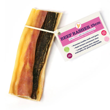 Load image into Gallery viewer, Beef rasher with packaging and label on a white background
