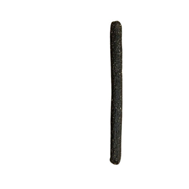 An 8-inch chicken stick dog treat against a white background.