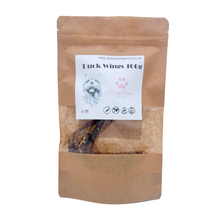 Load image into Gallery viewer, Kraft paper packaging with a label for duck wings on a white background
