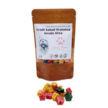 Load image into Gallery viewer, Bag of Chow Paws Fruit Salad Training treats with colorful gummy bears on a white background
