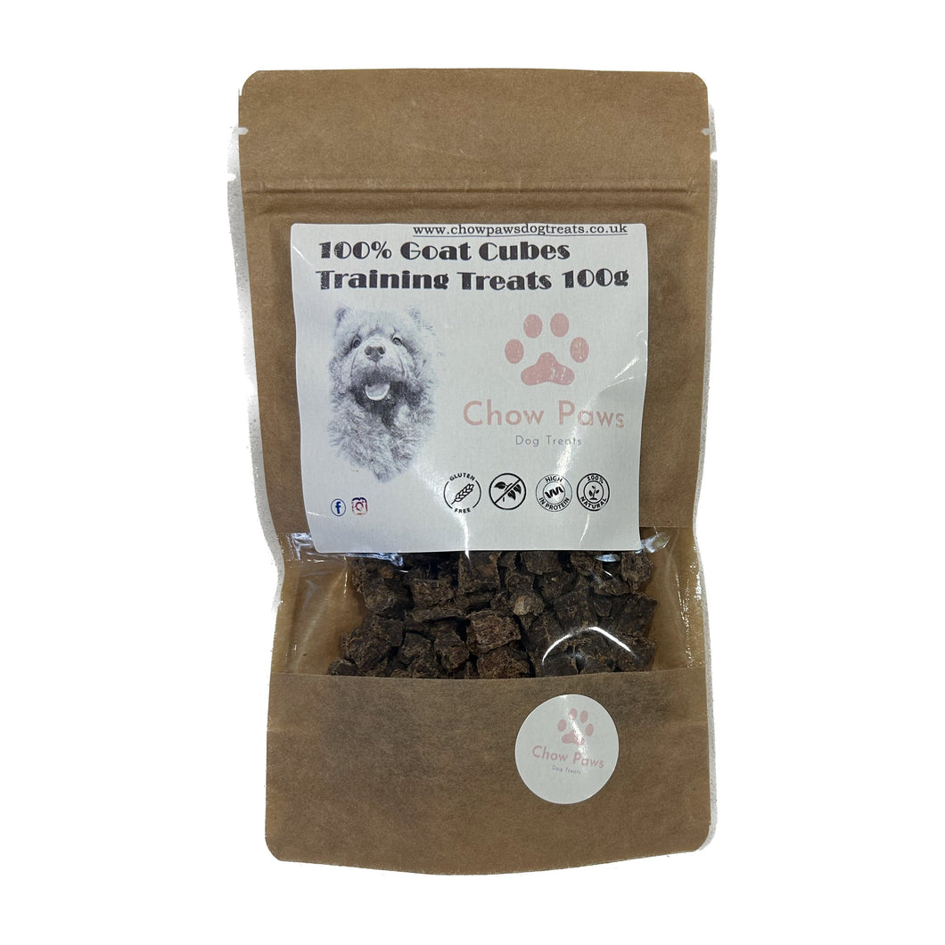 Bag of Chow Paws dog training treats with visible contents on a white background