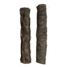 Load image into Gallery viewer, Two pieces of dark brown Hairy Jumbo Buffalo Rolls on a white background
