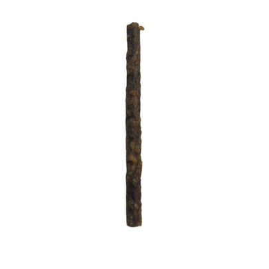 Long, thin, brown stick on a white background