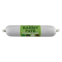 Load image into Gallery viewer, Roll of pure rabbit pate with a green label on a white background
