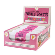 Load image into Gallery viewer, Box of JJ Pure Beef Pate with pink and white packaging
