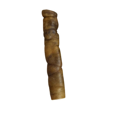 Wooden cylindrical object on a white background
