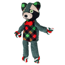 Load image into Gallery viewer, Plush toy raccoon in a checkered outfit on a white background
