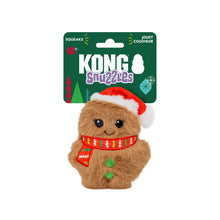 Load image into Gallery viewer, Kong Snuzzles toy with a gingerbread man design, red scarf, and Santa hat on a white background.
